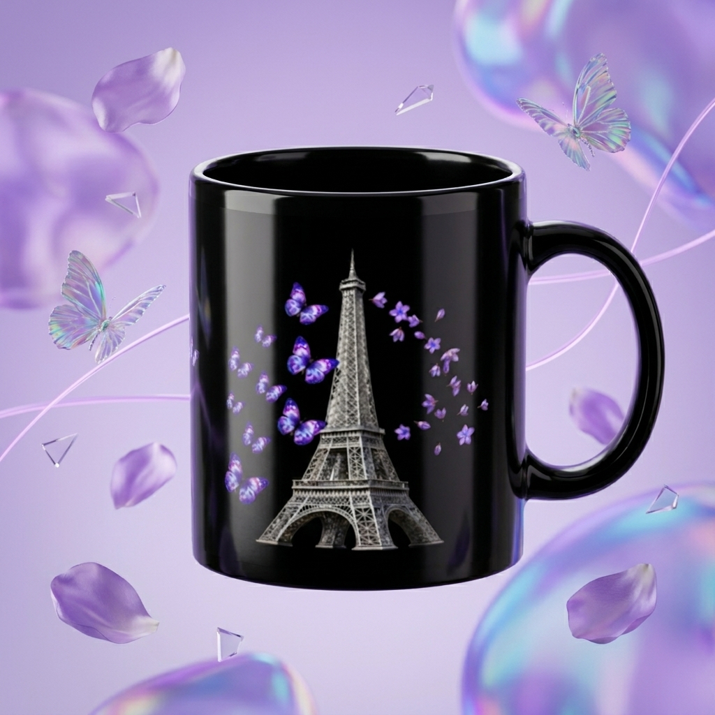 tsgabrielle® • Paris - La Tour Eiffel • Glossy Mug • Black • Ceramic • 2 Sizes - Black - View 24