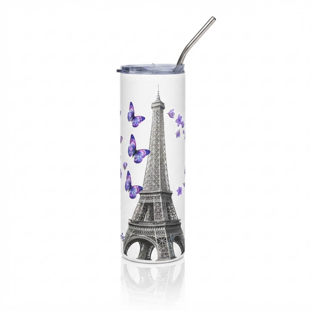 tsgabrielle® • Living & Wellbeing • Paris - The Eiffel Tower • Tumbler • Stainless Steel • White • 20 oz