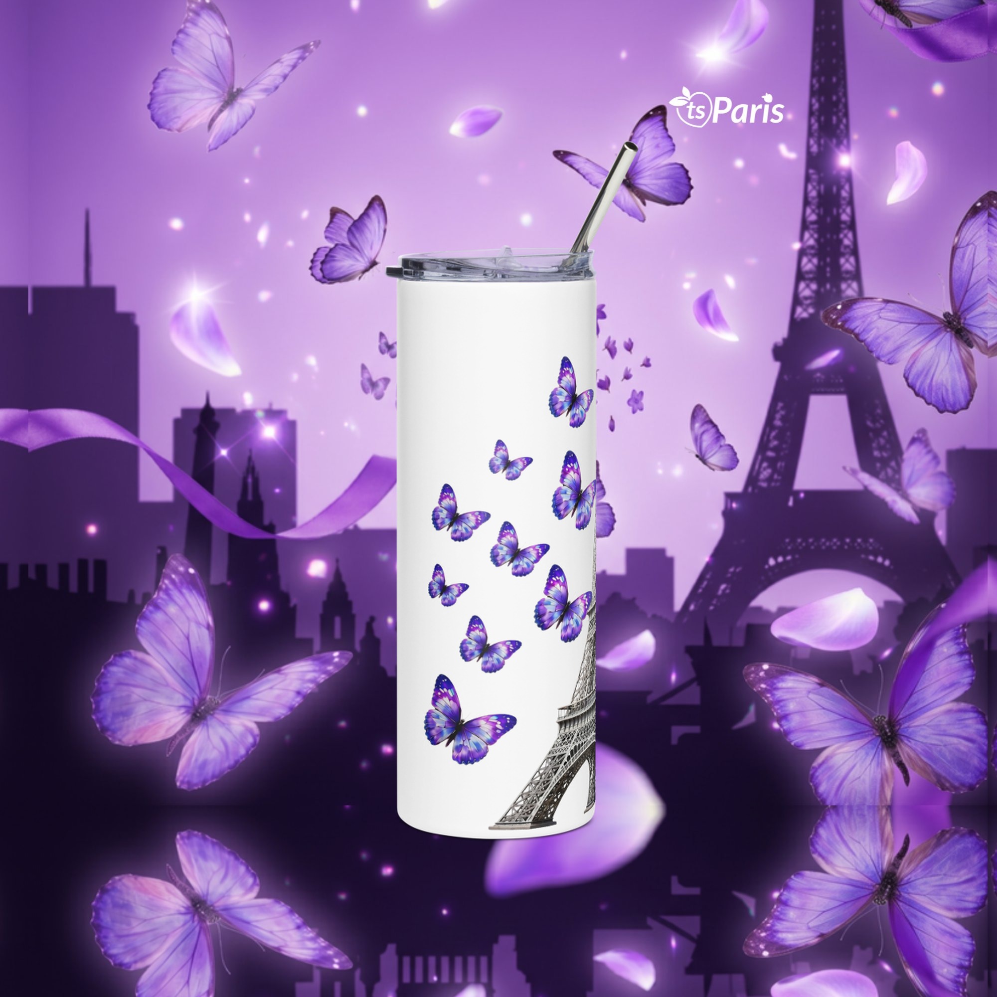 tsgabrielle® • Living & Wellbeing • Paris - The Eiffel Tower • Tumbler • Stainless Steel • White • 20 oz - White - View 12