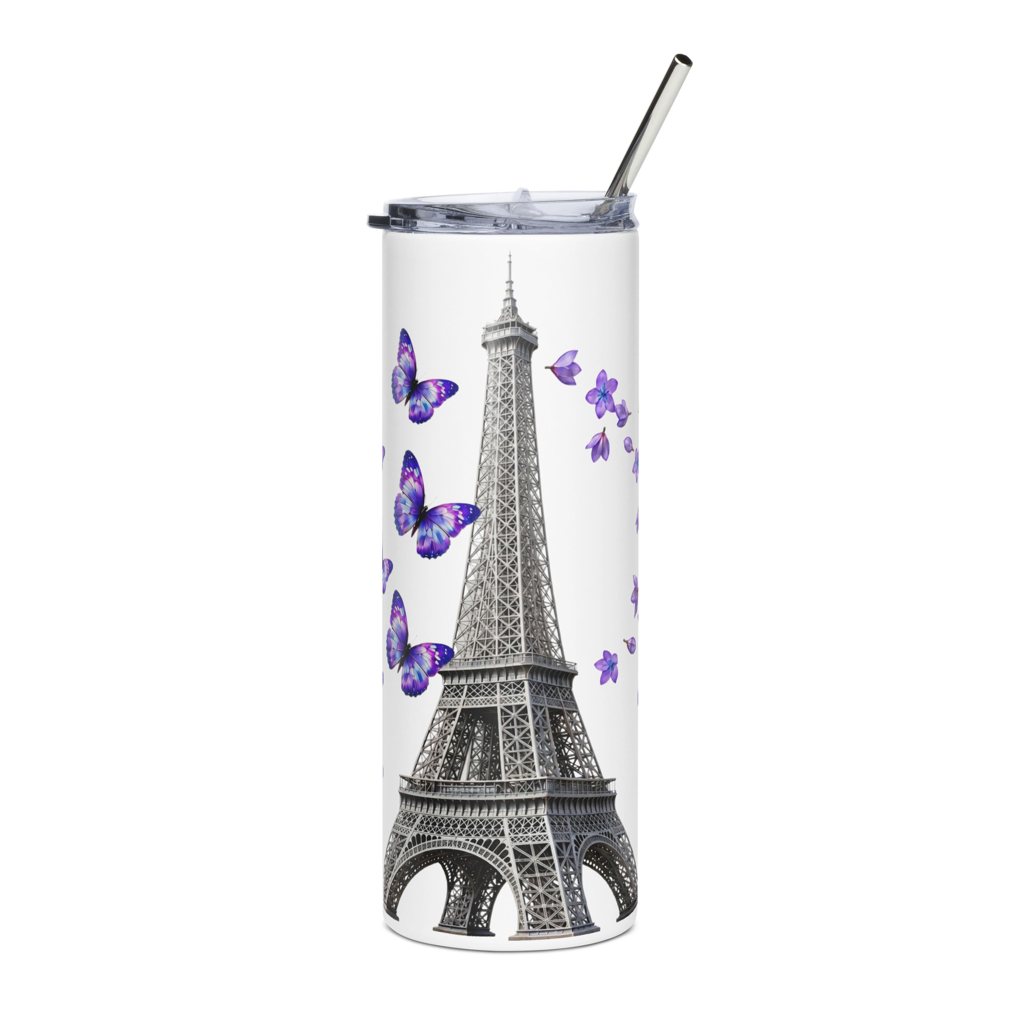 tsgabrielle® • Living & Wellbeing • Paris - The Eiffel Tower • Tumbler • Stainless Steel • White • 20 oz