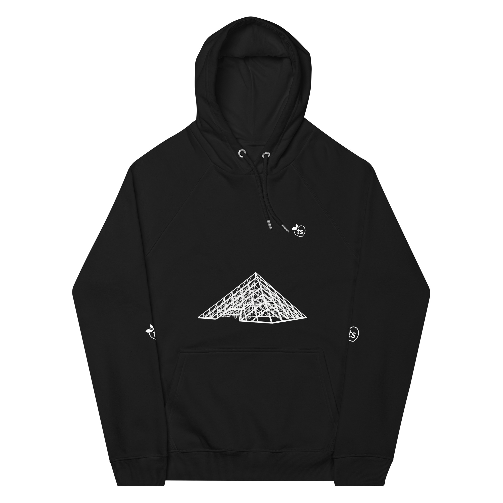 tsgabrielle® • For Him • Paris - The Louvre Pyramid • Eco Raglan Hoodie • Black