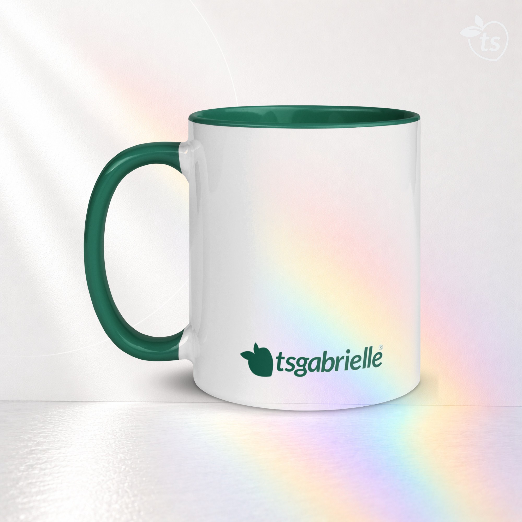 tsgabrielle® • Mug with Dark Green Colour Inside • Ceramic • 2 Sizes