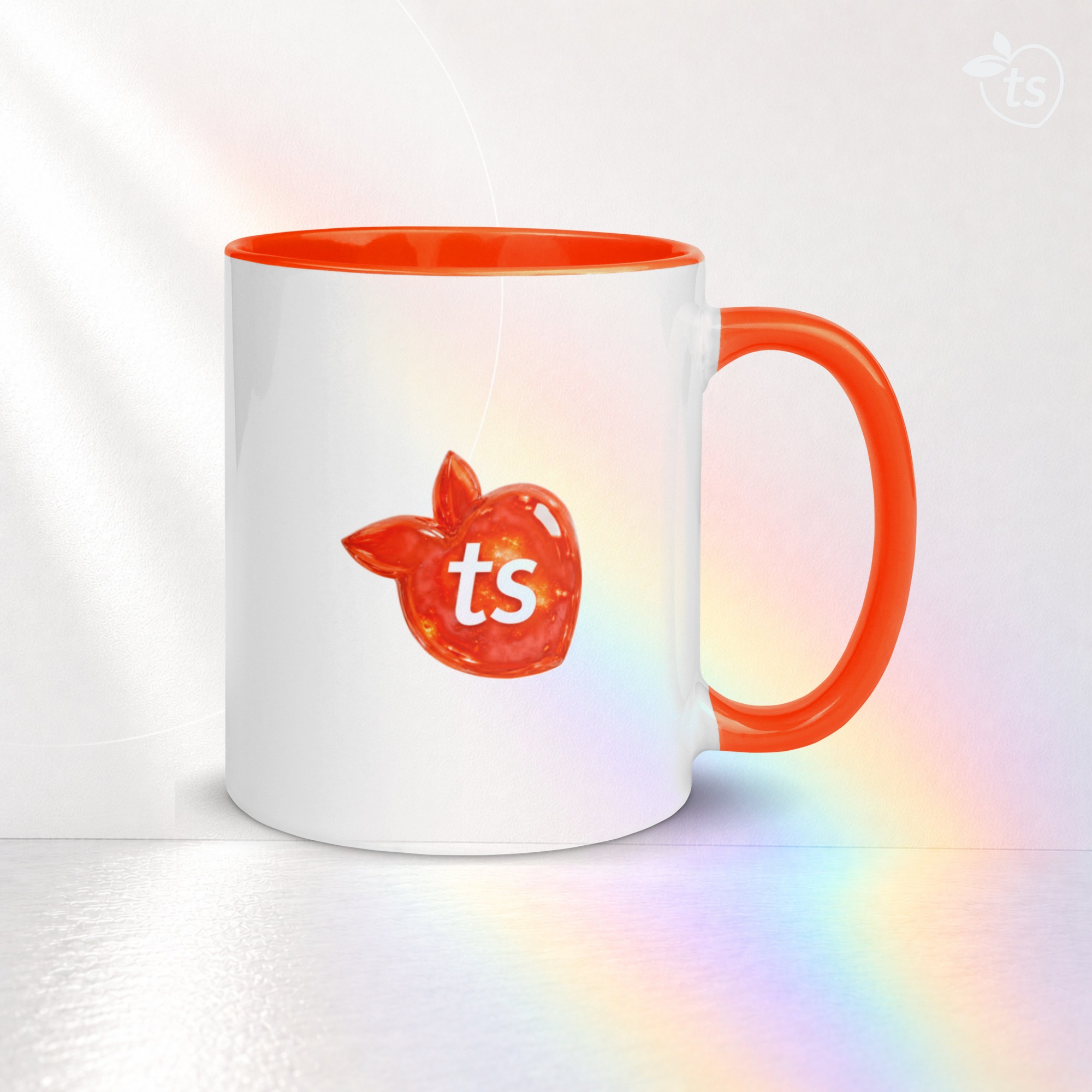 tsgabrielle® • Mug with Color Orange Inside • Ceramic • 11 oz