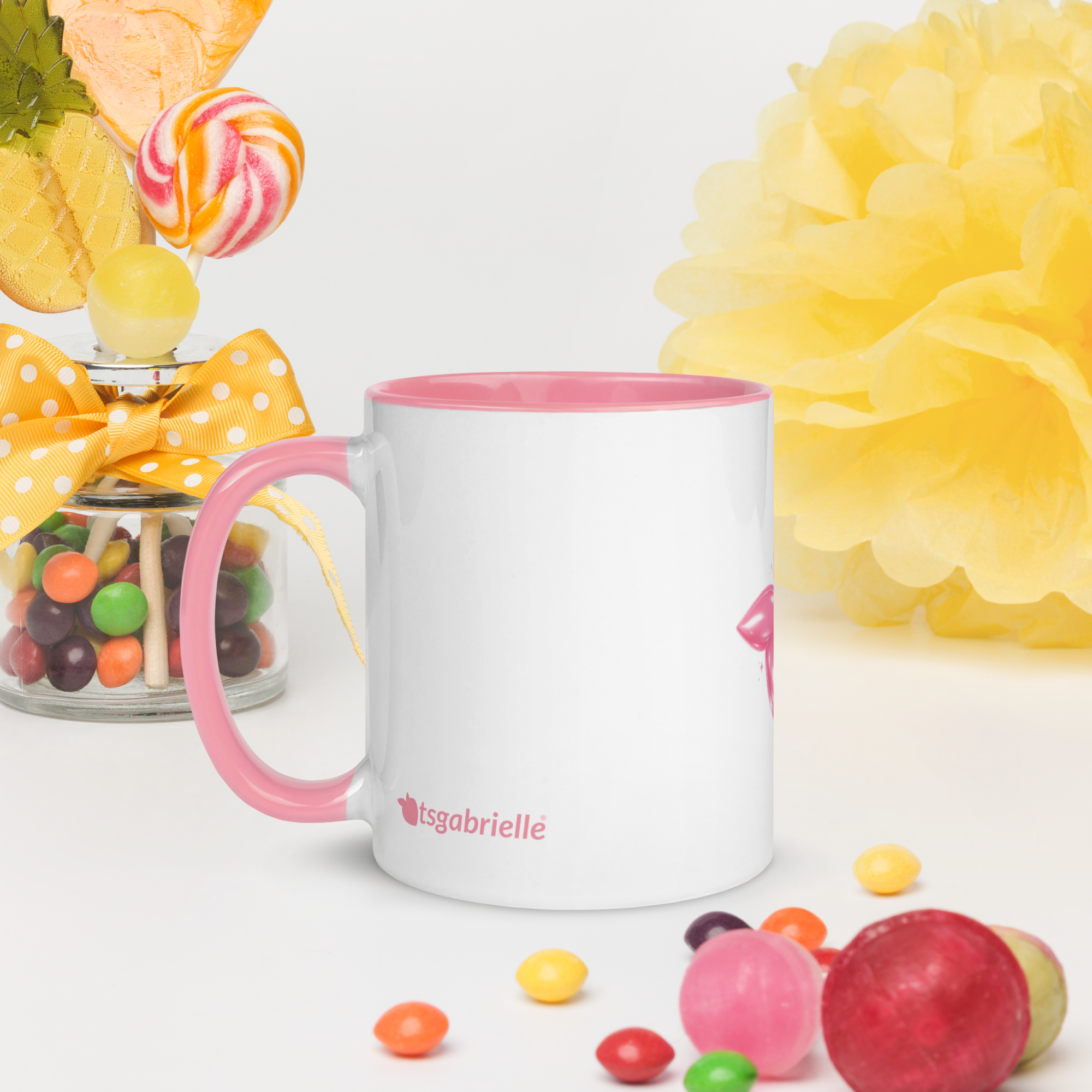 tsgabrielle® • Mug with Pink Colour Inside • Ceramic • 11 oz - View 8